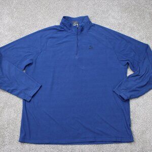 Nike ACG Sweatshirt Mens Large Blue Waffle Knit 1/4 Zip Polyester L/S Pullover